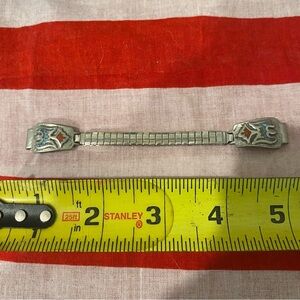 Navajo watchband turquoise&Coral /Phoenix inlay